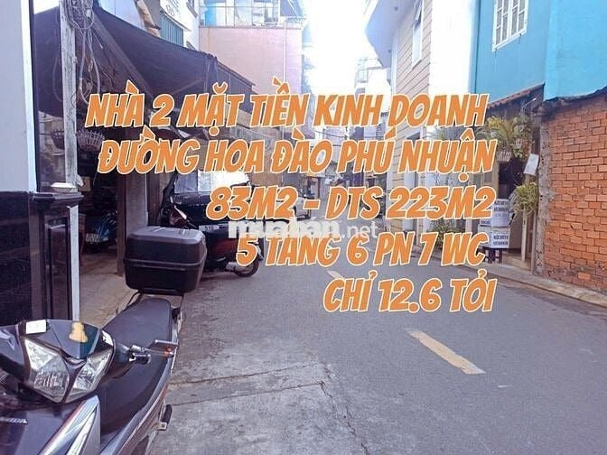 Nhà 2 Mặt tiền kinh doanh Hoa Đào Phú Nhuận - 60m2 5tầng 6PN - 12.6 Tỷ