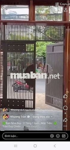 🍀Bán Nhà đẹp : 2 Tầng 1 tum : Mặt Tiền : 🍀Trần Duy Chiến . 🍀