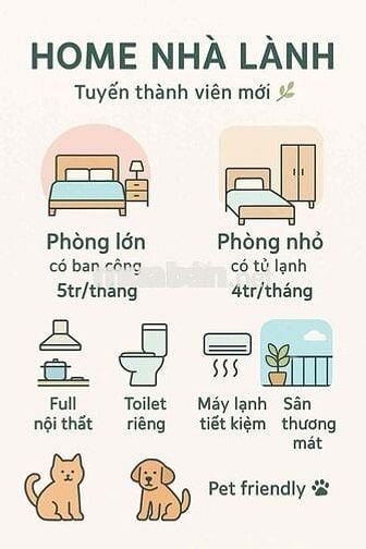 Nhà Lành Lê Văn Sỹ còn trống 2 phòng xinh iu