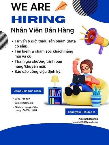 TUYỂN DỤNG NHÂN VIÊN BÁN HÀNG 
