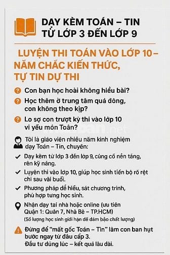 DẠY KÈM TOÁN TIN HỌC PHỔ THÔNG