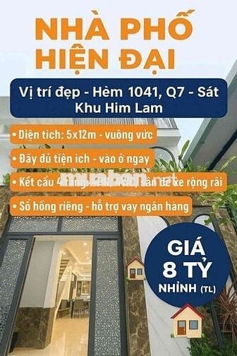 NHÀ PHỐ MỚI ĐẸP – VÀO Ở NGAY - 2 MẶT HẺM – TRẦN XUÂN SOẠN, Q7