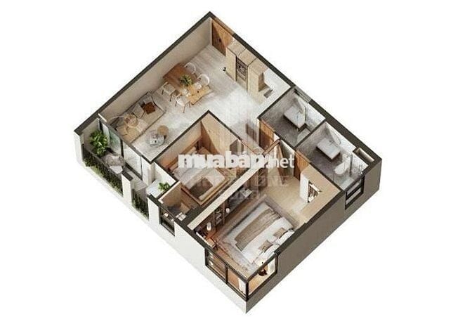 Căn hộ 70,07m², 2PN + 2WC, Happy One Sora Thủ Đức