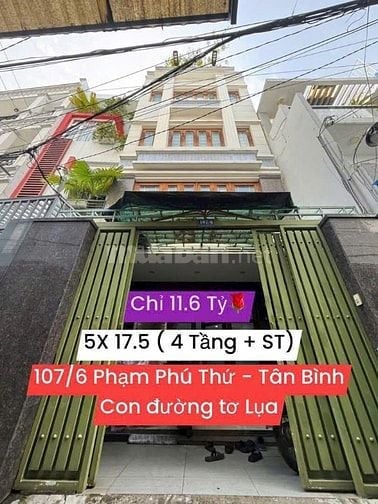 Bán nhà 4 tầng lầu, 107/6 Phạm Phú Thứ, P.11, Tân Bình