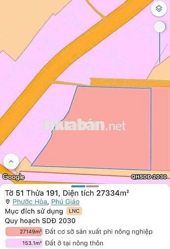___ Bán đất SKC 
___ Phước Hòa , Phú Giáo , Bình Dương dt : 27.230m2