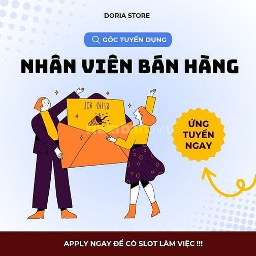 Doria Store cần người phụ bán hàng Parttime/Fulltime Quận Tân Phú HCM