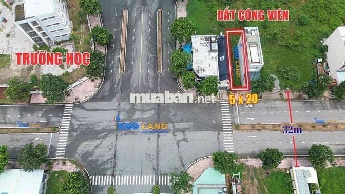 lô đất đẹp nhất KDC Châu Thời mặt tiền đường đôi 32m, Ở kinh doanh