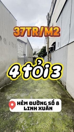 Dưới 38tr/m2 - Hẻm ba gác đường số 8 - Linh Xuân (Gần QL1K)