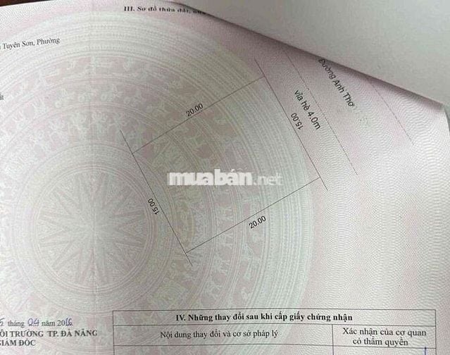 Bán lô đất Biệt thự đường Anh Thơ, Khu NVA, Khuê Mỹ, Ngũ Hành Sơn, Đà