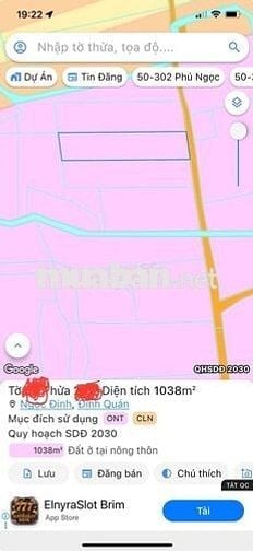 BÁN LÔ ĐẤT Ở TẠI NÔNG THÔN 1038M2 ĐẤT CÓ SẴN 100M2 THƠ CƯ,GIÁ RÉ