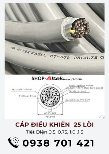 Cáp điều khiển không chống nhiễu 25x0.75mm2 ALTEK KABEL