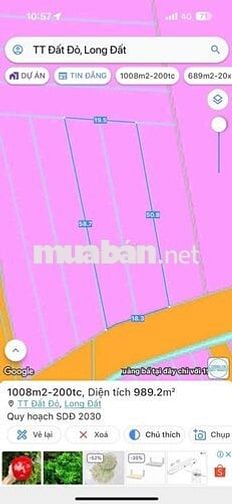MỘT LÔ ĐẤT ĐẸP NHẤT THỊ TRẤN ĐẤT ĐỎ 
MẶT TIỀN ĐOÀN CHUNG CÒN, 
Dt 1008