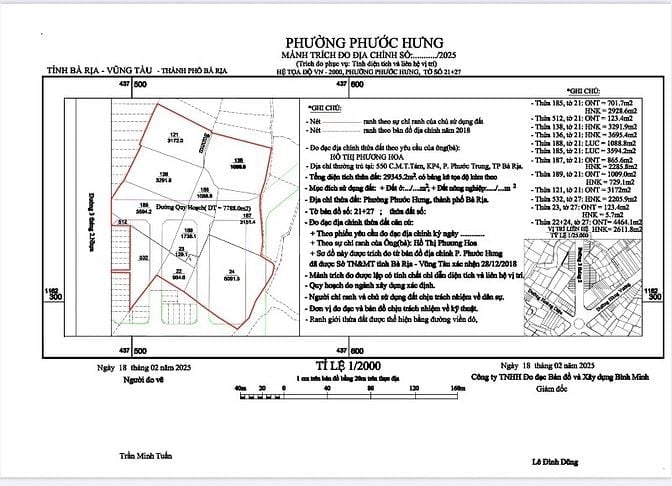 CẦN BÁN LÔ ĐẤT 2.94 hecta,TP BÀ RỊA