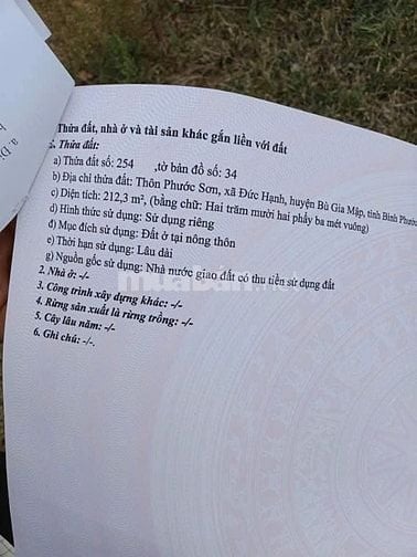Bán đất Bù Gia Mập tỉnh Bình Phước 