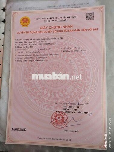 BÁN ĐẤT TĐC BÌNH MINH ĐƯỜNG VÕ NGUYÊN GIÁP