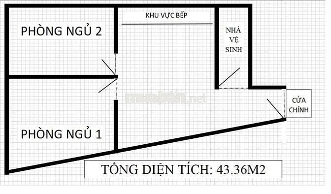 Cần bán CC Lầu 2 SHR 43,36M2-2PN 19 Gò Công P13 Q5(P.Chợ Lớn)-1tỷ450tr