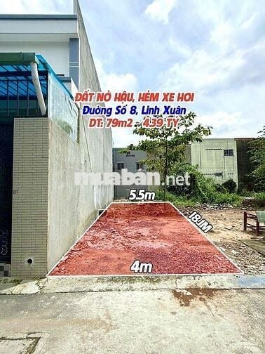 🏡 Bán đất hẻm xe hơi 79m² – Đường số 8 Linh Xuân, Thủ Đức – 4.39 tỷ