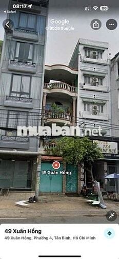 Mặt tiền Xuân Hồng,Tân Bình.4x18m.7 phút sân bay, 3tầng.Miễntrunggian