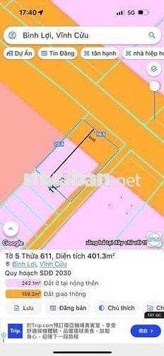 Thơm - đất Mặt Tiền HL15 - Vĩnh Cửu giá đầu tư