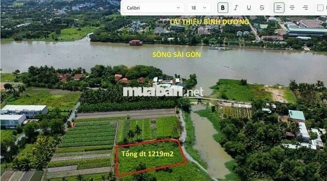 1217m2 đất gần sông sài gòn bán 4.8 tỷ