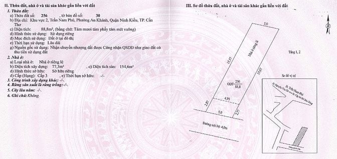 Bán 88,8m2 ODT tại P. An Khánh, Q. Ninh Kiều, TP. Cần Thơ và Nhà ở