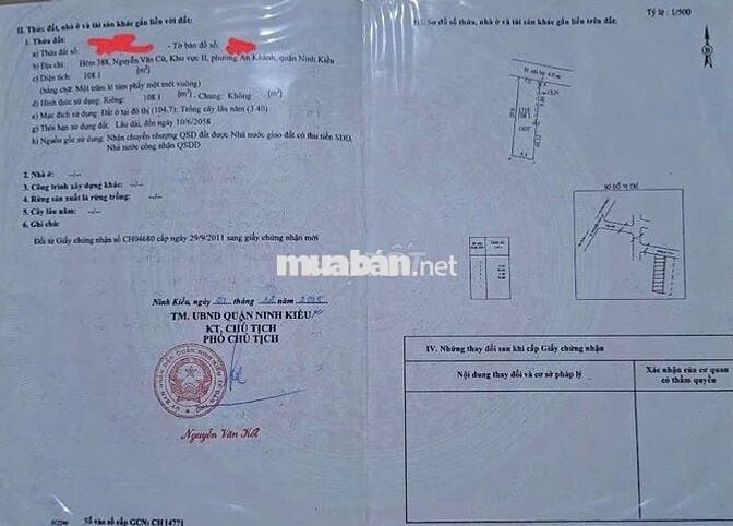 Bán nền hẻm 388 Nguyễn Văn Cừ có nhà cấp 4