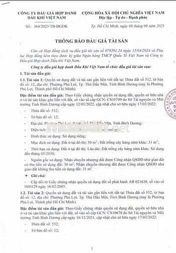 BĐS Phường Phú Lợi, Thành phố Hồ Chí Minh