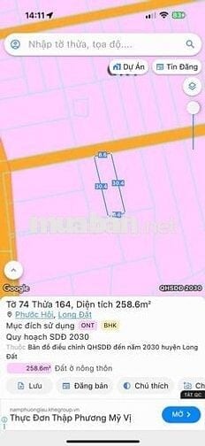 HÀNG NGỘP ĐANG KẸT TIỀN MUỐN BÁN GẤP LÔ ĐẤT 258M2 PHƯỚC HỘI ĐẤT ĐỎ, LO