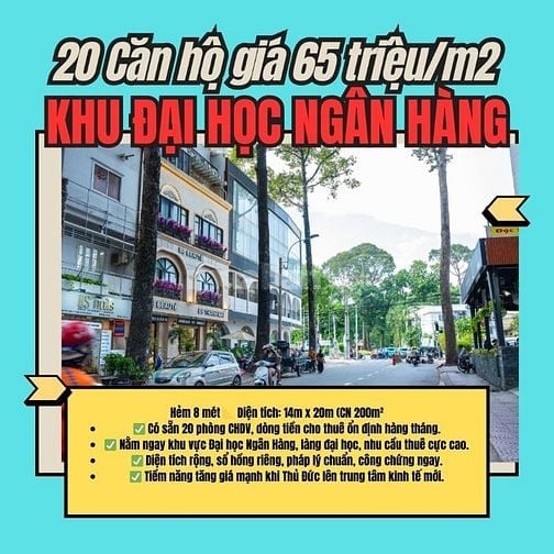 BÁN NHÀ THU NHẬP CAO – LINH CHIỂU, THỦ ĐỨC – 20 CHDV, GIÁ CHỈ 19,5 TỶ