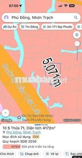 cần bán đất nông nghiệp Sát đường cầu cát lái + sen Việt PMH