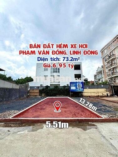 🏡 BÁN ĐẤT HẺM XE HƠI – ĐƯỜNG PHẠM VĂN ĐỒNG, P. LINH ĐÔNG – GIÁ 6.95 TỶ