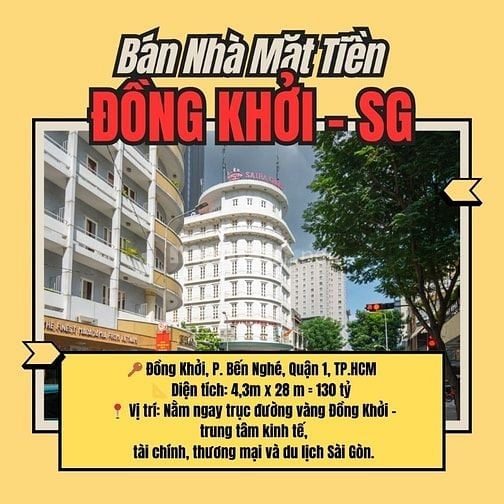 Lâu lắm mới có Nhà Rẻ Nhất Phố Đồng Khởi, Sài Gòn: 4,3x28m giá 130 tỷ