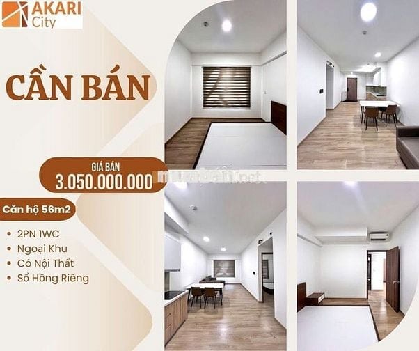 Chính Chủ Gửi Bán Akari City - 2PN1WC - Giá 3,050 - SHR - Ngoại Khu