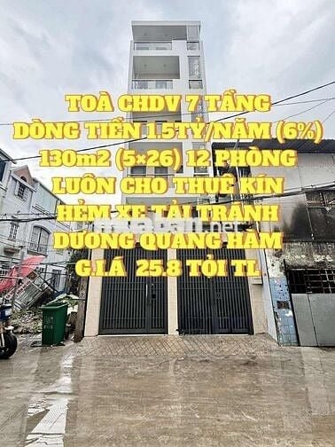 CHDV cao cấp dòng tiền 1.5 Tỷ/năm - HXT 8m Dương Quảng Hàm - 25.8 Tỷ