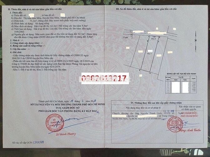 bán nhà cấp 4, DT 71m2, giá 1,6 tỷ, Đ.Bà Triệu,Hóc Môn, sổ hồng riêng.