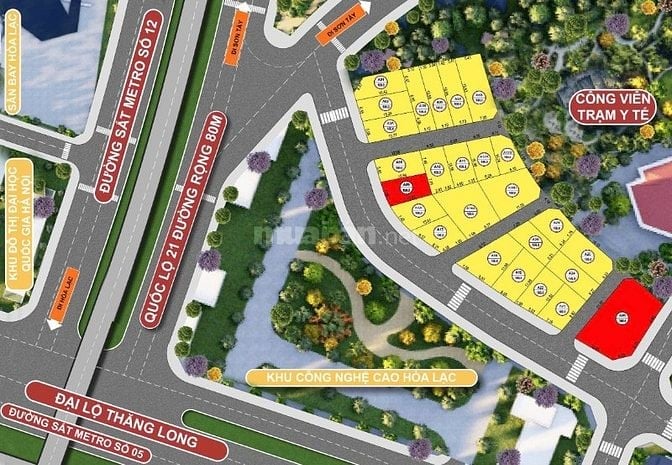 CHỈ TỪ 2X/M TRIỆU SỞ HỮU LÔ ĐẤT 100 m FULL THÔ CƯ, GIÁP QL21, METRO 12