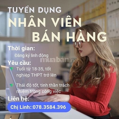 🌈 Việc Làm Fulltime / Part-time: Tuyển Nhân Viên Bán Hàng Trực Quầy