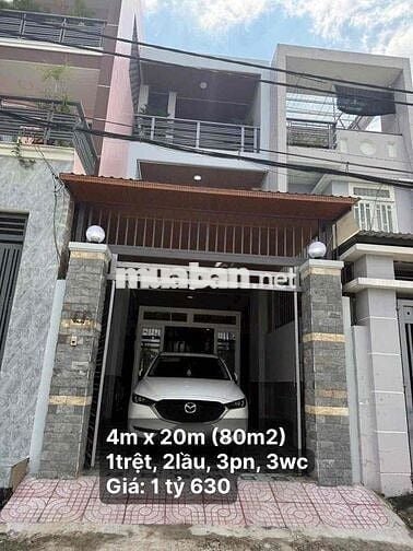 Bán Gấp Nhà Gần Chợ Hưng Long, 4x20(80m2), 1tỷ630. 2lầu (3pn+3wc)