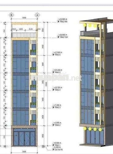 Cho thuê toà nhà văn phòng 7 tầng khu Khuê Trung Cẩm Lệ