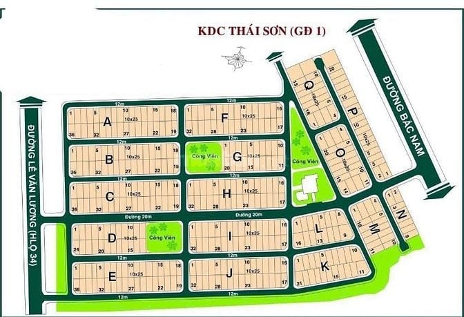 Bán Đất Biệt Thự KDC Thái Sơn 1 Phước Kiển Nhà Bè. Giá: 60tr/m2 