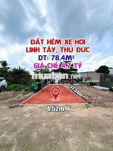 ĐẤT HẺM XE HƠI – ĐƯỜNG SỐ 9, LINH TÂY, THỦ ĐỨC – GIÁ CHỈ 4.7 TỶ