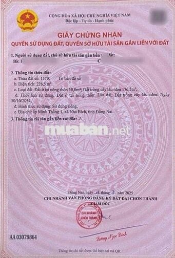 Cần tiền bán lô đất thổ cư ở trường học Minh thắng