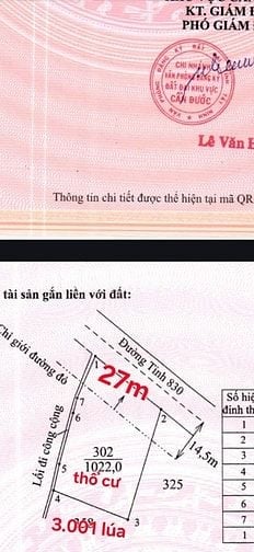 Bán 4,023m2 có 1,022 thổ, 2MT đường T830, Mỹ Lệ, Cần Đước, LA