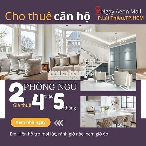 Cho thuê căn hộ 2 phòng ngủ chỉ 4tr5 tháng (Opal Skyline)