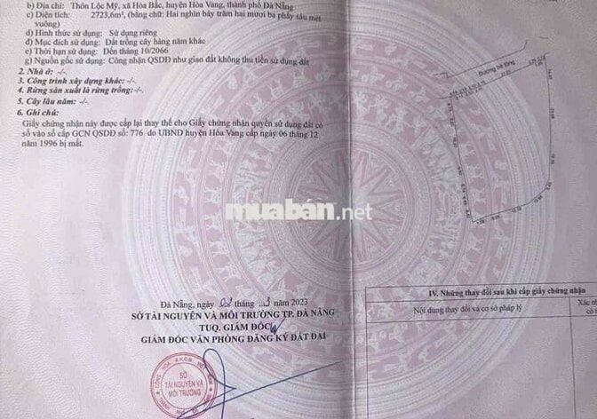 chào bán lô đất trồng cây diẹn tích 2700m đường 7m5 viêu suối nho nhỏ