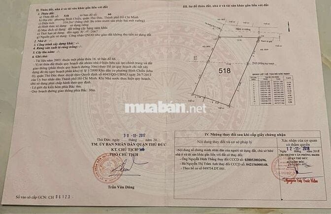 Đất chính chủ đường Bình Chiểu . Thủ đức