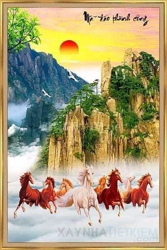 tranh gạch 3d phong thủy mã đáo thành công - VCX4