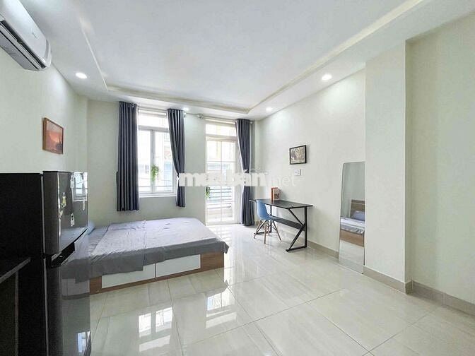 CHO THUÊ CĂN HỘ FULL NỘI THẤT CÓ BAN CÔNG, TOÀ NHÀ THANG MÁY, 35M2