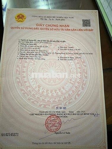 ĐẤT 4x20 - HẺM 6M - NGAY CHỢ BÌNH LONG