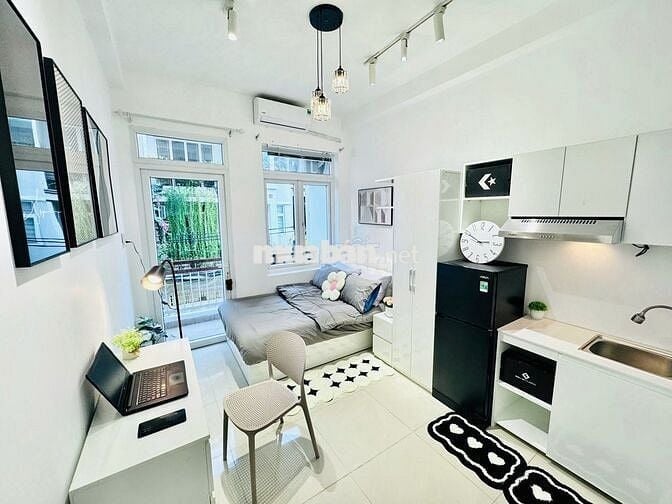 THUÊ STUDIO 28M2 BAN CÔNG HUỲNH VĂN BÁNH PHÚ NHUẬN KẾ Q1 Q3 GÒ VẤP